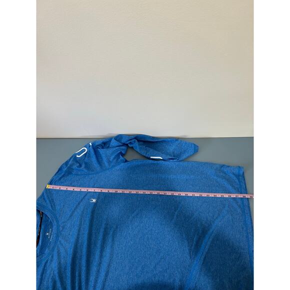 Spyder mens rash guard shirt size L blue long sleeve swim surf - Picture 10 of 10